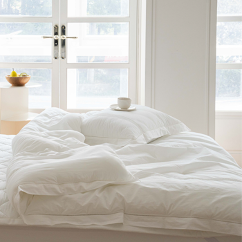 송화 세인트 고밀도면&모달 양면 핸드메이드 핀턱 자수 프릴 디자인 고급 사계절 이불 호텔침구 2가지 색상