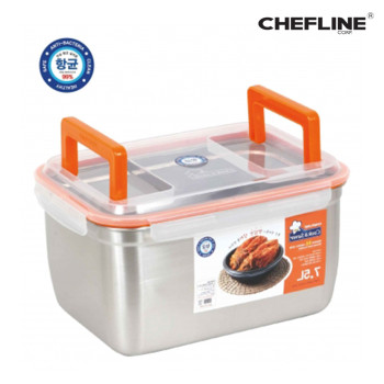 [셰프라인] 쿡앤세이버 핸디형 스텐 밀폐용기 7.5L