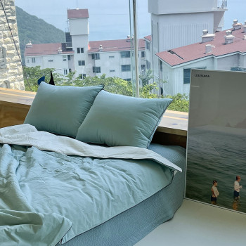 푸름 소담 워싱 고밀도면 100% 먼지없는 호텔 침구 순면 차렵이불 간절기용 사계절용 두가지 두께 선택 가능