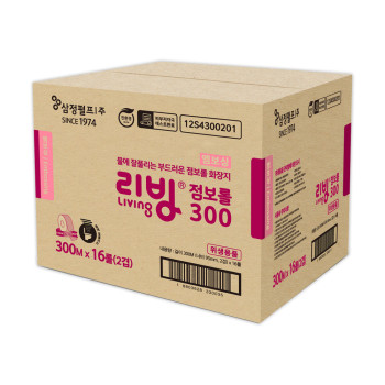 삼정 리빙 점보롤 300m 4롤 4팩 (박스)