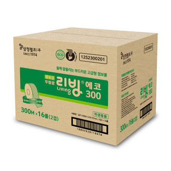 삼정_ 리빙 무형광 에코 점보롤 300m 4롤 4팩 (박스)
