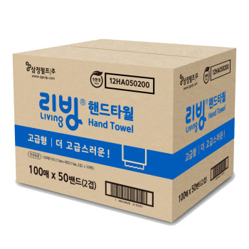 삼정_리빙 핸드타올(고급) 2겹 100매 50입 (박스)