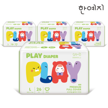 한예지 플레이 팬티 기저귀 대형 26매 x 4팩 (104매)
