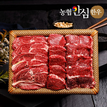 [농협안심한우] 1등급 한우 알뜰정육세트 2호 1.2kg(장조림 400g + 불고기 400g + 국거리 400g + 부직포 선물가방)