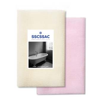 쓱싹 롱롱까슬까슬 웨이브 샤워타올 아이보리1P+핑크 1P (세트)