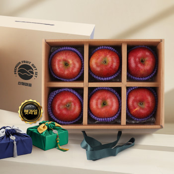 산해마을 사과 선물세트 6수 2.4kg내외