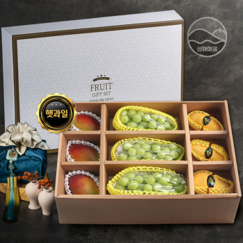 인기과일 혼합선물세트  4.6kg내외 (애플망고 3 골드망고 3 샤인머스캣 3)