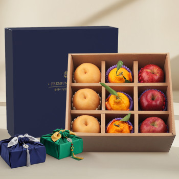 프리미엄 사과 배 한라봉 선물세트 4.2kg내외 (사과3수+배3수+한라봉3수 )