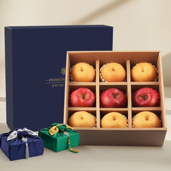 프리미엄 사과 배 선물세트 4.5kg내외 (사과 3수+배 6수)