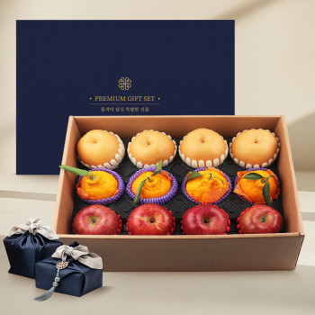 프리미엄 사과 배 한라봉 선물세트 12수 6kg내외(사과4과 배4과 한라봉4과)