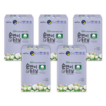 샐리의법칙 순면이좋은날 생리대 오버나이트(8P) x 5팩