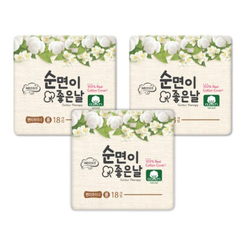 샐리의법칙 순면이좋은날 생리대 팬티라이너(18P) x 3팩