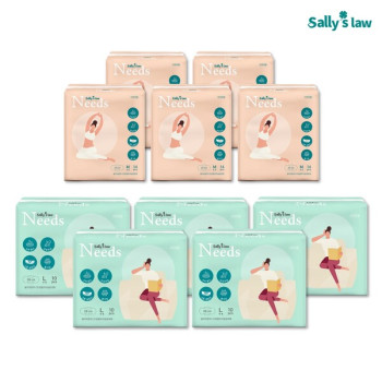 샐리의법칙 니즈원 울트라슬림 생리대 중형(14P) 5팩+대형(10P) 5팩