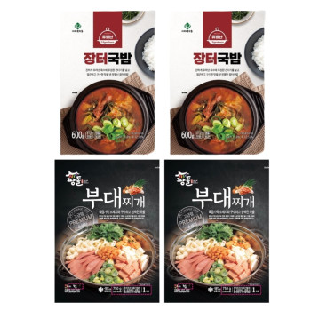 유별난 장터국밥 2팩+ 팡돌 부대찌개 2팩