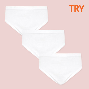 [기획 특가] TRY 여아 순면 코튼 삼각 여자 팬티 3매 세트 주니어 키즈 아동 트라이