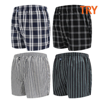 TRY 남성용 안말리는 링클프리 남자 트렁크 팬티 4종 세트 트라이