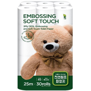 대왕 소프트 터치 천연펄프 30롤 (1팩,3팩 선택 구성)