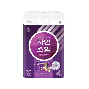 자연쓰임 천연펄프 수프림퀼트 화장지 4겹 30롤 (1팩,3팩 선택 구성)