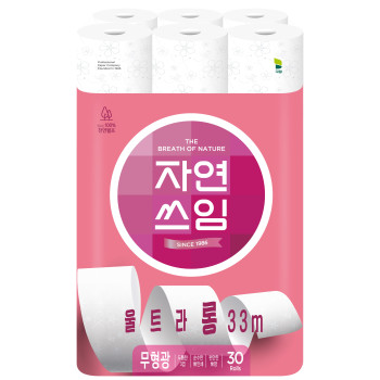 자연쓰임 천연펄프 울트라롱 33미터 30롤 (1팩, 2팩 선택 구성)