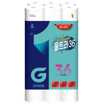 자이언트 울트라 36 천연펄프 대용량 화장지 36롤 (1팩,2팩 선택 구성)