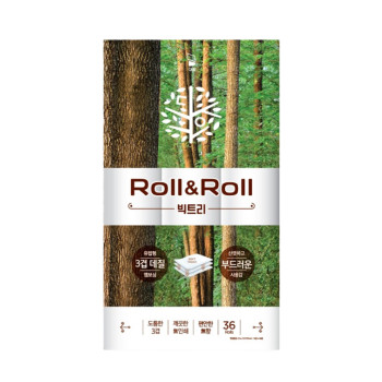 대왕롤앤롤 빅트리 3겹 고급 롤화장지 25m 36롤 (1팩,2팩,3팩 선택 구성)