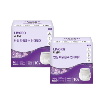 리보라 팬티형 성인용기저귀 중대형(10P) (2팩,3팩,4팩,6팩 선택 구성)