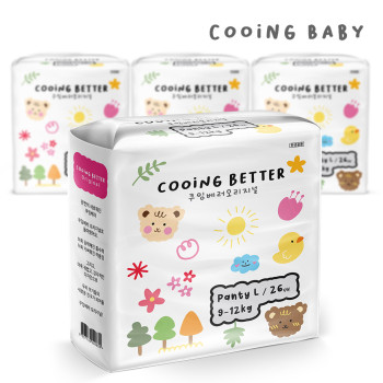 쿠잉 베러 오리지널 팬티 기저귀  4팩 구성(대형,특대형,점보,키즈 선택 구성)