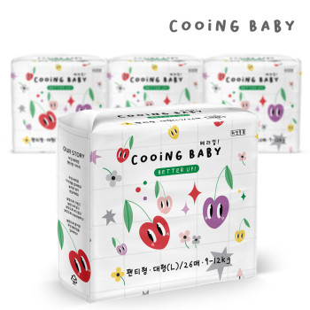 쿠잉 베러업 풀커버 팬티기저귀 4팩 구성(대형,특대형,점보형,키즈형 선택 구성)