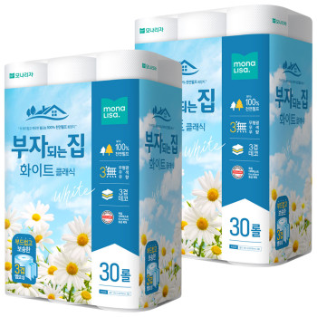 모나리자 부자되는집 화이트클래식 20m 30롤 2팩