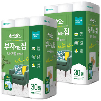 모나리자 부자되는집 내추럴클래식 20m 30롤 2팩