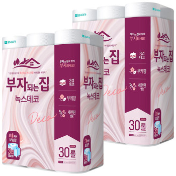 모나리자 부자되는집 녹스 데코 30m 30롤 2팩