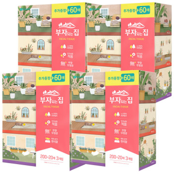 모나리자 부자되는집 미용티슈 220매 3입 x 4팩