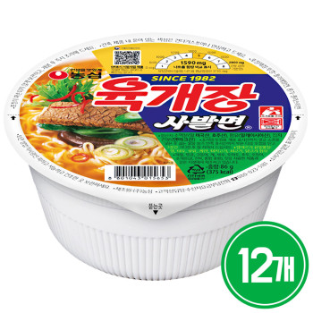 농심 육개장 사발면 12개