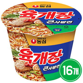 농심 육개장 큰사발 110g 16개