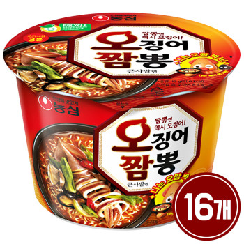 농심 오징어짬뽕 큰사발 115g 16개