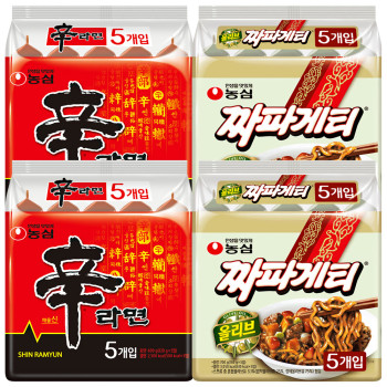 봉지) 신라면 10개 + 짜파게티 10개