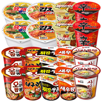 소컵18개)육개장사발면2+김치사발면2+짜파게티2+신라면2+오징어짬뽕2+너구리2+튀감우동2+새우탕2+사리곰탕2