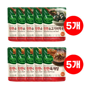 [CJ] 비비고 진한 소고기미역국 500g 5개, 진한 육개장 500g 5개