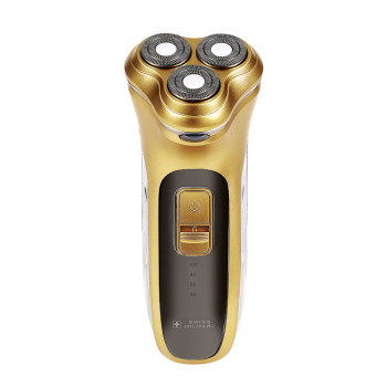 스위스밀리터리 미라스 충전식 3중날 프리미엄 골드 전기면도기 SMS-W900