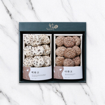 [숲속愛] 노불림 표고혼합GIFT / 표고120g, 노불림표고채160g, 보자기