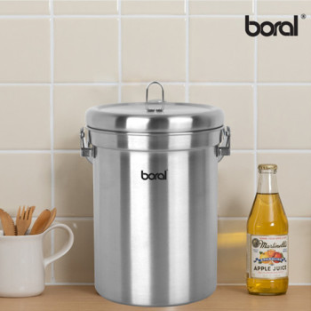 보랄 스테인레스 스틸 음식물 쓰레기통 3.0L BR-300L