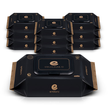 앙블랑 아기 물티슈 78평량 세이프 블랙 캡형 70매 10개