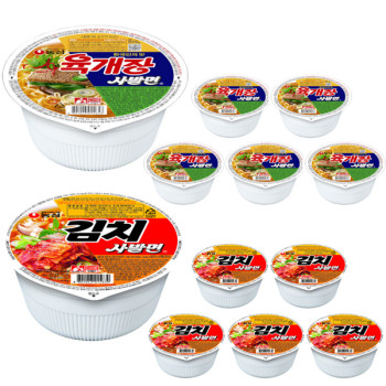 [농심] 육개장사발면 86g X 6개 + 김치사발면 86g X 6개