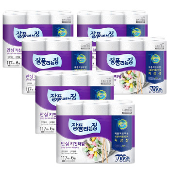 잘풀리는집 키친타올 117매 6롤 6팩