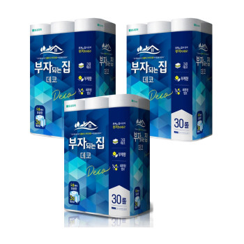 모나리자 부자되는집 데코 27m 30롤 3팩