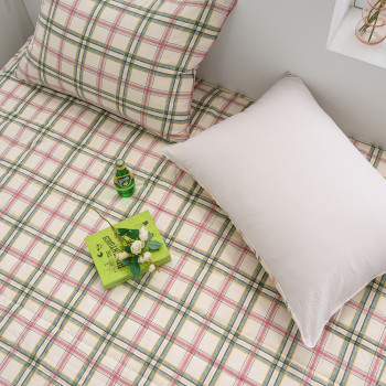 심플 알러지케어 먼지없는 소프트마이크로 마드라스 체크패턴 미끄럼방지 밴딩 침대패드