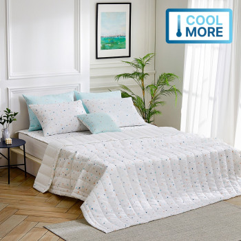 [여름침구대전]귀여운 조약돌 피부에 달라붙지 않는 엠보싱 리플 여름 이불+베개커버+패드 침구세트