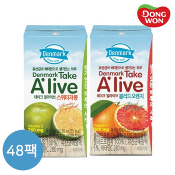 [동원] 덴마크 테이크 얼라이브 스위티자몽 120ml x 24개 + 블러드오렌지 120ml x 24개