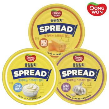 [동원] 동원참치 스프레드 고소마요 100g 4캔 + 갈릭마요 100g 4캔 + 체다치즈 100g 4캔