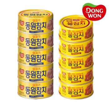 [동원] 라이트스탠다드 참치 85g 5캔 + 불참치 90g 5캔